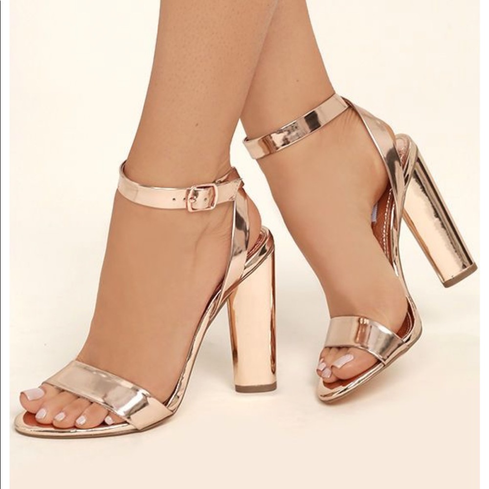 Steve Madden Rose Gold Chunky Heels